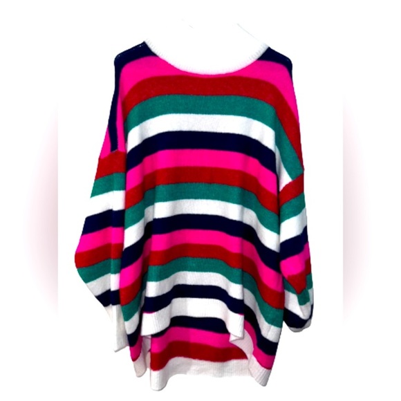 Crown & Ivey Striped Slouchy Mock Turtleneck Sweater Womens Size Lg NWOT!! - Picture 3 of 5